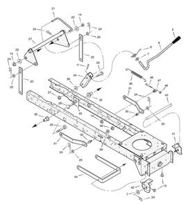Mower Housing Suspension Diagram and Parts List for 468600X43A 2004 Briggs and Stratton Lawn Tractor